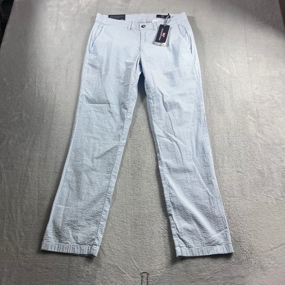 Vineyard Vines Breaker Pant 30x30 Bayside Blue Seersucker Stripe 1P001117-8618